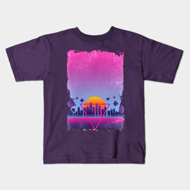 Abstract 80s Retro Graphic Kids T-Shirt by AlondraHanley